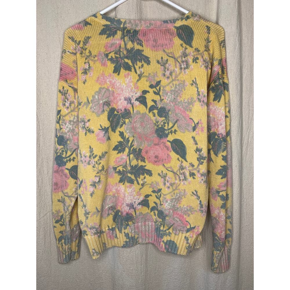 1980s Ralph Lauren Rare Floral Romantic Pastel Granny Coquette Cottage Sweater M - Picture 4 of 4